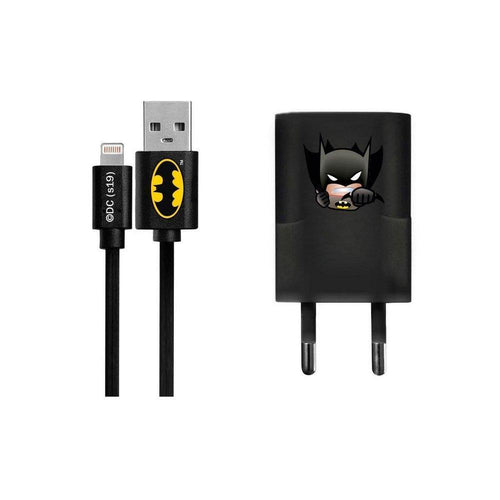Зарядно с лиценз batman iPhone 5/6/6s/6 plus/7/7plus/8/8plus/x + черен кабел 003 - само за 16.99 лв