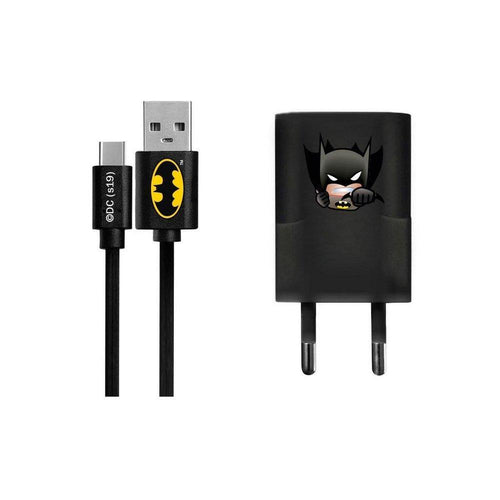 Зарядно с лиценз batman type c + черен кабел - TopMag
