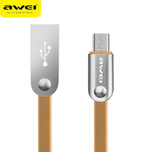 Заредете изображение във визуализатора на галерията – кабел awei cl18 (zine - alloy) micro usb 2m gold - TopMag
