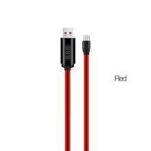 Заредете изображение във визуализатора на галерията – Кабел Hoco с led дисплей micro usb u29 червен - само за 19 лв
