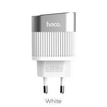 Заредете изображение във визуализатора на галерията – Зарядно Hoco travel speedmaster два usb порта 2,4a c40a бял - TopMag
