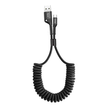 Заредете изображение във визуализатора на галерията – Кабел Baseus Fish Eye Spring Type-C 3A 1м черен - TopMag
