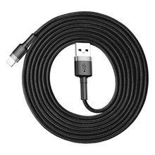 Заредете изображение във визуализатора на галерията – Кабел usb Baseus cafule lightning 1.5a 2м сив-черен - TopMag
