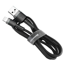 Заредете изображение във визуализатора на галерията – Кабел usb Baseus cafule lightning 1.5a 2м сив-черен - TopMag
