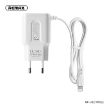 Заредете изображение във визуализатора на галерията – Зарядно Remax с 2xUSB порта + кабел Lightning rp-u22 pro 2.4a - TopMag
