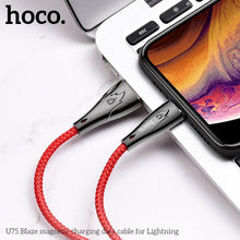 Заредете изображение във визуализатора на галерията – Кабел Hoco blaze USB към Applele Lightning 8-pin u75 червен - само за 20.7 лв
