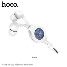 Заредете изображение във визуализатора на галерията – Слушалки Hoco easy clip telescopic m68 бял - TopMag
