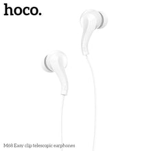 Заредете изображение във визуализатора на галерията – Слушалки Hoco easy clip telescopic m68 бял - TopMag
