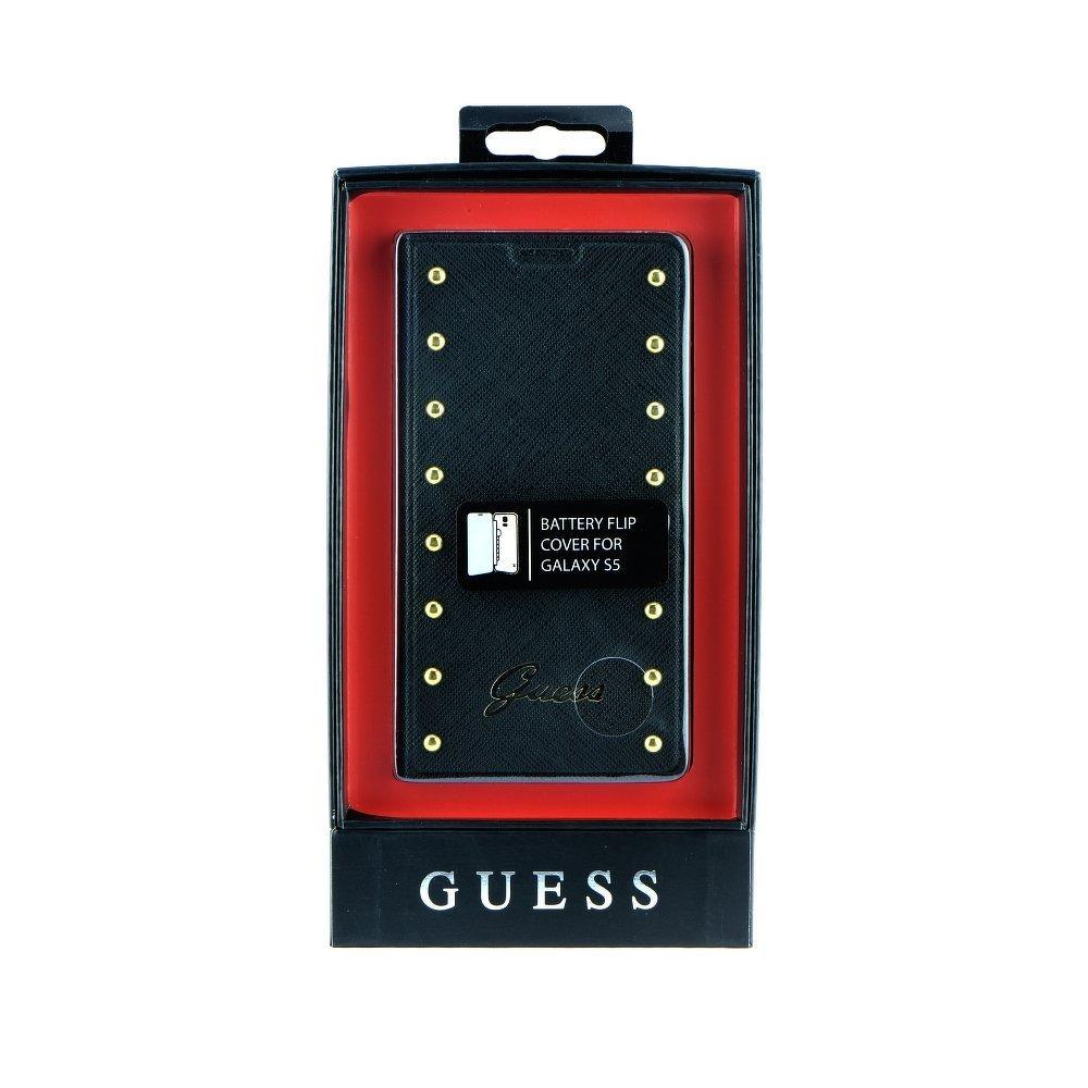 Оригинална калъф тип книга-батерия  guess gubbs5sab - samsung s5 (g900h) черен - само за 48.6 лв