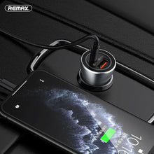 Заредете изображение във визуализатора на галерията – REMAX car charger 2xUSB ZHITU QC+Power Delivery 36W RCC107 silver
