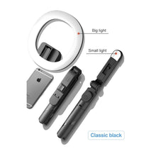 Заредете изображение във визуализатора на галерията – Selfie stick LED RING tripod + remote control black SSTR-18
