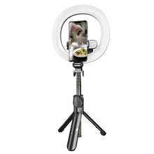 Заредете изображение във визуализатора на галерията – Selfie stick LED RING tripod + remote control black SSTR-18
