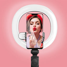 Заредете изображение във визуализатора на галерията – Selfie stick LED RING tripod + remote control black SSTR-18
