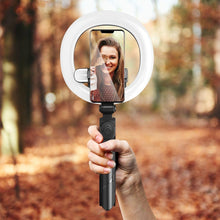 Заредете изображение във визуализатора на галерията – Selfie stick LED RING tripod + remote control black SSTR-18
