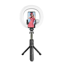 Заредете изображение във визуализатора на галерията – Selfie stick LED RING tripod + remote control black SSTR-18
