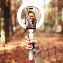 Заредете изображение във визуализатора на галерията – Selfie stick LED RING tripod + remote control white SSTR-18
