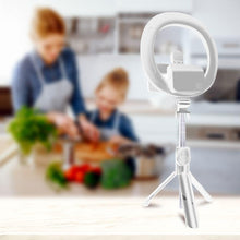Заредете изображение във визуализатора на галерията – Selfie stick LED RING tripod + remote control white SSTR-18
