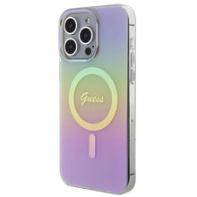 Заредете изображение във визуализатора на галерията – Guess IML Iridescent MagSafe case for iPhone 15 Pro - pink

