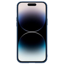 Заредете изображение във визуализатора на галерията – Nillkin CamShield Leather S Case iPhone 14 Pro cover with camera cover blue
