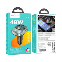Заредете изображение във визуализатора на галерията – HOCO car transmitter FM with car charger USB QC 3.0 + Type C PD 45W Pole E76 star space
