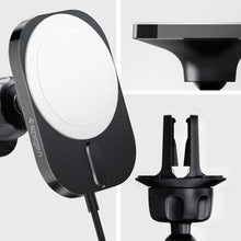 Заредете изображение във визуализатора на галерията – Spigen ITM12W ONETAP PRO 3 MAGNETIC MAGSAFE VENT CAR MOUNT WIRELESS CHARGER BLACK
