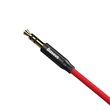 Заредете изображение във визуализатора на галерията – Baseus Yiven M30 stereo AUX audio cable 3.5 mm male mini jack 1.5m red-black (CAM30-C91)
