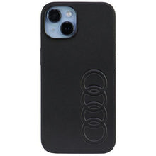 Заредете изображение във визуализатора на галерията – Audi Synthetic Leather iPhone 14 6.1" black/black hardcase AU-TPUPPCIP14-TT/D1-BK
