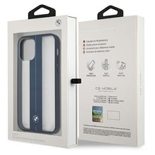 Заредете изображение във визуализатора на галерията – Case BMW BMHCP12MPCUMRSTNA iPhone 12/ 12 Pro 6.1" transparent hardcase Middle Stripe Navy
