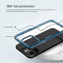 Заредете изображение във визуализатора на галерията – Nillkin Nature Pro TPU Case for Iphone 15 Pro transparent-blue
