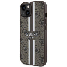 Заредете изображение във визуализатора на галерията – Guess GUHMP14SP4RPSW iPhone 14 6.1" brown/brown hardcase 4G Printed Stripes MagSafe
