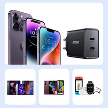 Заредете изображение във визуализатора на галерията – Joyroom JR-TCF09 fast charger 2x USB-C 40W - black
