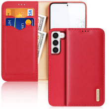 Заредете изображение във визуализатора на галерията – Dux Ducis Hivo case Samsung Galaxy S23+ flip cover wallet stand RFID blocking red
