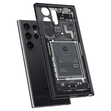 Заредете изображение във визуализатора на галерията – Spigen Ultra Hybrid case for Samsung Galaxy S24 Ultra - dark gray (Zero One pattern)
