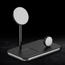 Заредете изображение във визуализатора на галерията – Choetech MFM MFi charger/inductive charging station 3in1 iPhone 12/13/14, AirPods Pro, Apple Watch gray (T589-F)
