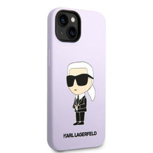 Заредете изображение във визуализатора на галерията – Karl Lagerfeld KLHCP14SSNIKBCU iPhone 14 6.1" hardcase purple/purple Silicone Ikonik
