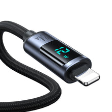 Заредете изображение във визуализатора на галерията – Lightning cable - USB A 2.4A 1.2m with LED display Joyroom S-AL012A16 - black

