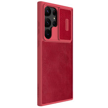 Заредете изображение във визуализатора на галерията – Nillkin Qin Leather Pro Case for Samsung Galaxy S23 Ultra Flip Cover Camera Cover red
