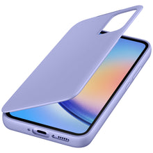 Заредете изображение във визуализатора на галерията – Samsung Smart View Wallet Case for Samsung Galaxy A34 5G Cover with Smart Flip Window Card Wallet Berry (EF-ZA346CVEGWW)
