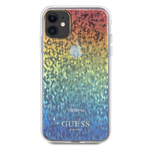 Заредете изображение във визуализатора на галерията – Original faceplate case GUESS GUHCN61HDECMI for iPhone 11 (IML Faceted Mirror / disco iridescent)
