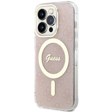 Заредете изображение във визуализатора на галерията – Original Case GUESS hardcase IML 4G MagSafe GUHMP15LH4STP for Iphone 15 Pro pink
