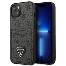 Заредете изображение във визуализатора на галерията – Guess GUHCP13SP4TPK iPhone 13 mini 5.4" black/black hardcase 4G Triangle Logo Cardslot
