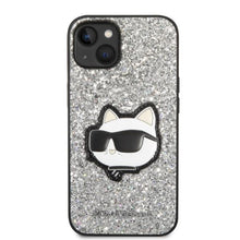 Заредете изображение във визуализатора на галерията – Karl Lagerfeld KLHCP14MG2CPS iPhone 14 Plus 6.7" silver/silver hardcase Glitter Choupette Patch
