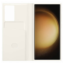 Заредете изображение във визуализатора на галерията – Samsung Smart View Wallet Case for Samsung Galaxy S23 Ultra Cover with Smart Flip Window Card Wallet Cream (EF-ZS918CUEGWW)
