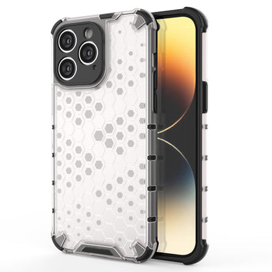 Honeycomb case for iPhone 14 Pro Max armored hybrid cover transparent