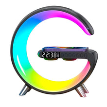 Заредете изображение във визуализатора на галерията – Multifunctional LED RGB lamp with speaker, induction charger, digital clock, alarm clock, bluetooth
