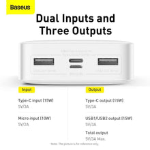 Заредете изображение във визуализатора на галерията – Power bank baseus bipow - 20 000mah lcd quick charge pd15w white ppdml-j02 - TopMag
