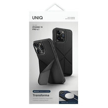 Заредете изображение във визуализатора на галерията – Uniq case Transforma iPhone 15 Pro 6.1" Magclick Charging black/ebony black
