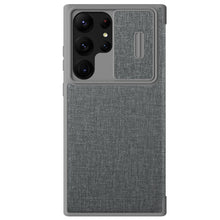Заредете изображение във визуализатора на галерията – Nillkin Qin Cloth Pro Case for Samsung Galaxy S23 Ultra Cover with Flip Camera Cover Gray
