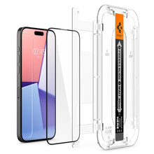 Заредете изображение във визуализатора на галерията – TEMPERED GLASS Spigen GLAS.TR "EZ FIT" FC IPHONE 15 PRO BLACK
