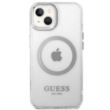 Заредете изображение във визуализатора на галерията – Guess GUHMP14SHTRMS iPhone 14 6.1" silver/silver hard case Metal Outline Magsafe
